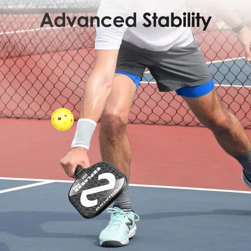Miniatura 7 de niupipo Pickleball Paddles Set of 2/4/1, USAPA Approved Carbon Fiber & Fiberglass Hybrid, Easy Power, Polypropylene Honeycomb Core, Cushioned 4.72