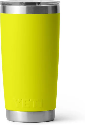 Miniatura 5 de YETI Rambler - Vaso de acero inoxidable con aislamiento al vacío de 20 onzas con tapa MagSlider amarillo (Firefly Yellow)