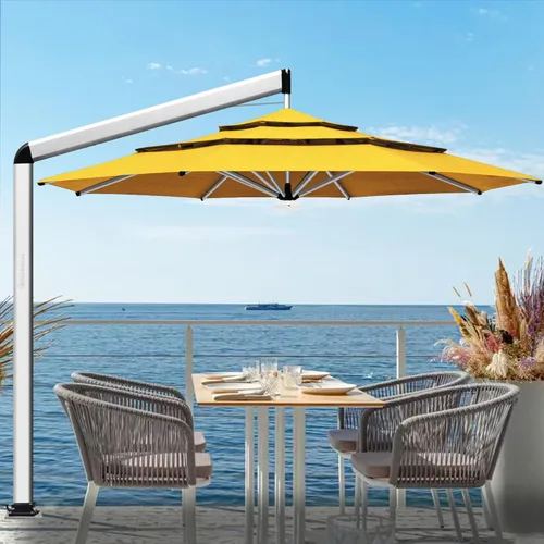 Miniatura 105 de EliteShade USA Sombrilla de Mercado de 10 Años Sin Decoloración de 9 Pies 3 Niveles Sombrilla de Patio Sombrilla de Mesa para Exteriores con Beige
