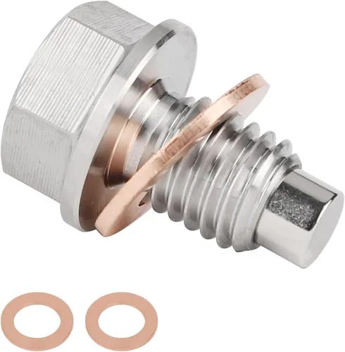 Tapón de Drenaje de Aceite M12 x 1,75, Tapón Magnético de Aceite de Acero Inoxidable con Imán de Neodimio Compatible con Chevy GMC Jeep Buick