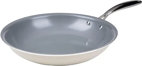 Miniatura 12 de Goodful Sartén antiadherente de cerámica de 11 pulgadas, ollas y sartenes aptas para lavavajillas, mango de acero inoxidable de agarre cómodo, Crema