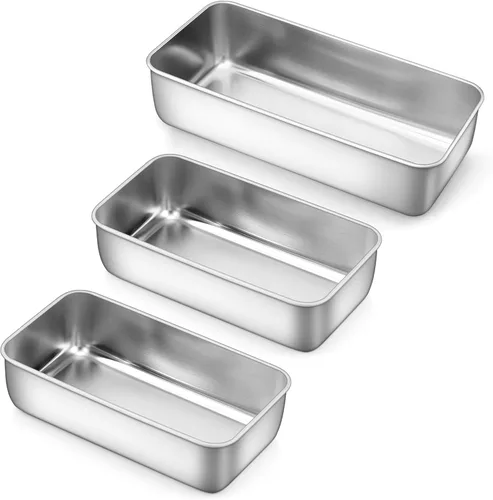 Miniatura 12 de LIANYU Paquete de 4 mini moldes para hornear pan, 6.3 x 3.5 pulgadas, molde pequeño de acero inoxidable para pan casero, molde de hojalata