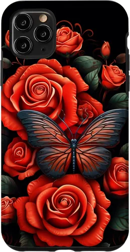 Miniatura 13 de Cute Butterfly Red Floral Flower Butterfly Rose Case for iPhone 17