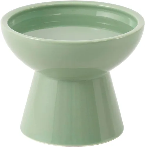 Miniatura 17 de CEEFU Cuenco elevado extra ancho de cerámica para gatos, plato poco profundo de 6.2 pulgadas para aliviar la fatiga de los bigotes, 5 pulgadas