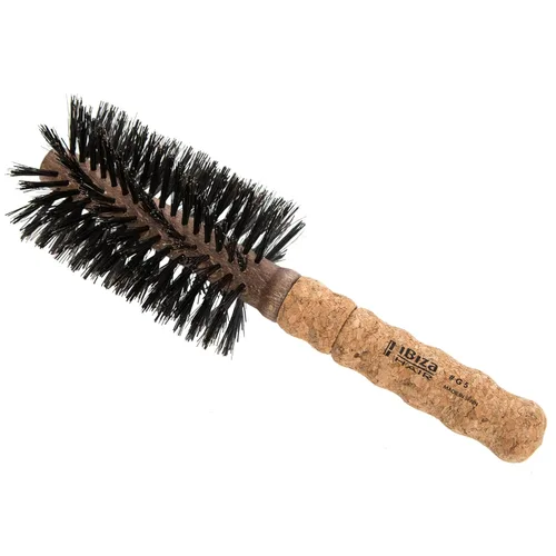 Miniatura 9 de Ibiza Hair Cepillo redondo de cerdas de jabalí (G3-2.165 in) Cerdas de nailon híbridas de jabalí y fibra de carbono con mango de corcho Ideal