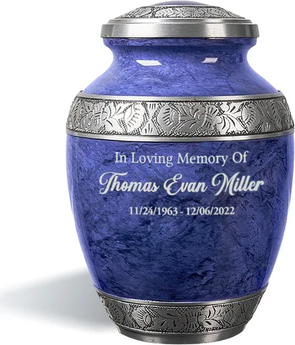 Miniatura 10 de Urna de cremación personalizada para cenizas humanas adultas, nombre grabado personalizado, conmemorativo funerario grande hecho a mano con diseño