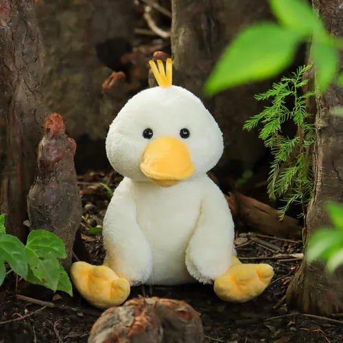 Miniatura 2 de Juguetes de Cordero de Albaricoque de Peluche de Pato de Terciopelo Blanco con Pata Fina, Animal de Peluche Suave y Abrazable Perfecto para Niños