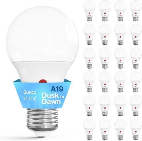 Miniatura 17 de Sunco Paquete de 6 Bombillas de Luz de Atardecer a Amanecer para Exteriores A19, Fotocélula Automática para Iluminación Exterior, 800 LM, 9W Blanco