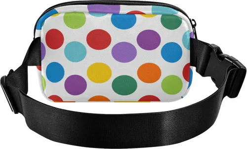 Miniatura 2 de Riñoneras de lunares blancos y negros para mujeres y hombres, con correa ajustable, cangureras de moda, bolsa cruzada para entrenamiento, correr, #04