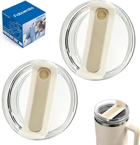 Miniatura 15 de Tapa de repuesto para vaso de 40 onzas compatible con Stanley Quencher, paquete de 2 fundas transparentes a prueba de derrames para accesorios