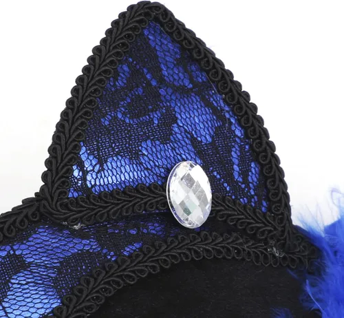 Miniatura 5 de IPENNY Máscara de gato de Halloween para mujeres y niños, máscara de encaje de media cara para cosplay