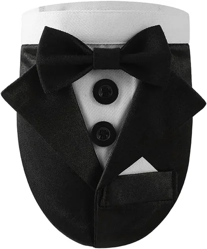 Miniatura 10 de Collar de perro de esmoquin para boda, compromiso y cumpleaños, collar bandana formal para perro disfraz con corbata de moño y hebilla ajustable