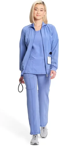 Miniatura 24 de Infinity by Cherokee 2391A - Chaquetas médicas con cremallera frontal para mujer, tela elástica en 4 direcciones