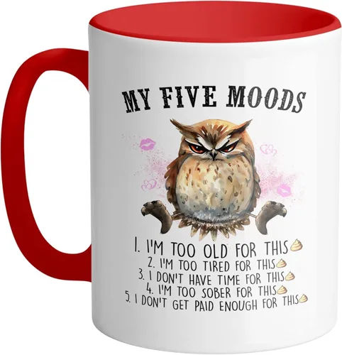 Miniatura 4 de TeesAndTankYou My Five Moods - Taza de café (11 onzas), color negro