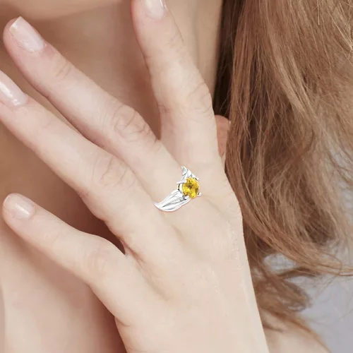 Miniatura 5 de Belinda Jewelz Womens 925 Sterling Silver Ring Rhodium Plated 8mm Solitaire Round Cut Birthstone Gemstone Band Jewelry Gift for Party Wedding