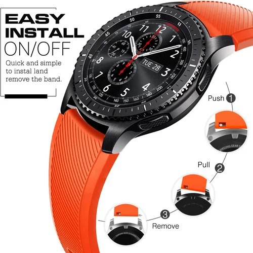 Miniatura 7 de TiMOVO Correa compatible con Samsung Gear S3 Frontier/Galaxy Watch 3 1.772 in/Galaxy Watch 1.811 in, 0.866 in Correa de silicona suave para S3