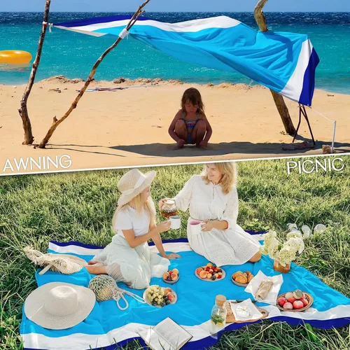 Miniatura 3 de BYDOLL Manta de playa impermeable y de gran