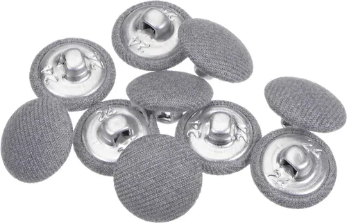 Miniatura 33 de HARFINGTON 10 botones de tela de 24L cubiertos de tela de 0.59 pulgadas, vástago de metal, botones de costura redondos para trajes, blusas de Azul
