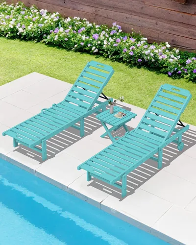 Miniatura 10 de SERWALL Mesa auxiliar Adirondack, mesa auxiliar para exteriores, sin montaje, mesa plegable pequeña de HDPE para patio trasero, piscina, porche
