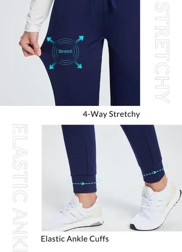 Miniatura 5 de BALEAF Pantalones deportivos con forro polar para mujer, pantalones de senderismo de cintura alta, resistentes al agua, pantalones térmicos de esquí