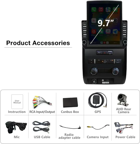 Miniatura 8 de Reemplazo estéreo de radio de coche Android 13 compatible con Ford F150 2009 2010 2011 2012 actualización manual de CA, CarPlay inalámbrico