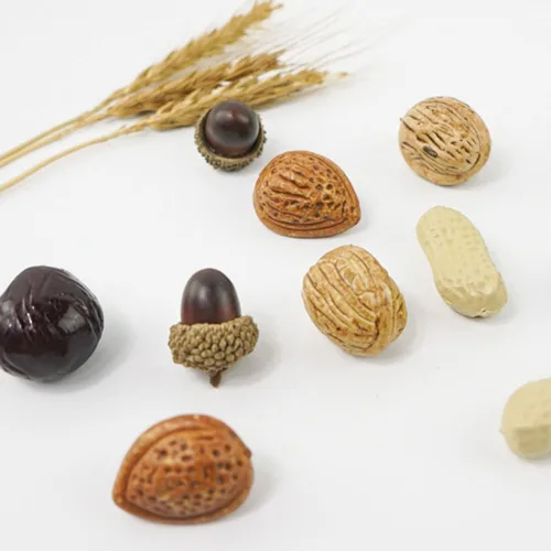 Miniatura 7 de ARTIBETTER 60 piezas de decoración de estatua para decoración de alimentos, cuenco de mesa, relleno de nueces, nuez, casa de muñecas, tuerca