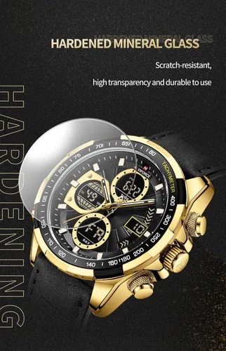 Miniatura 4 de NAVIFORCE Relojes digitales militares para hombre analógico cuarzo impermeable reloj deportivo multifuncional de cuero