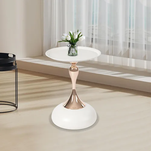 Miniatura 5 de Simple Modern Round Small Drink Mesa, todo el material del metal - Negro