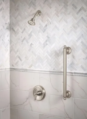 Miniatura 2 de Moen T2151 Brantford Moldura para válvula Posi-temp, T2151BN Tub and shower trim kit, 1-handle control, Posi-Temp cycling valve only, Brushed