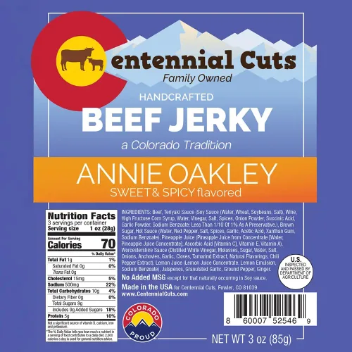 Miniatura 2 de Centennial Cuts Carne seca – 3 oz, Annie Oakley Sweet & Spicy