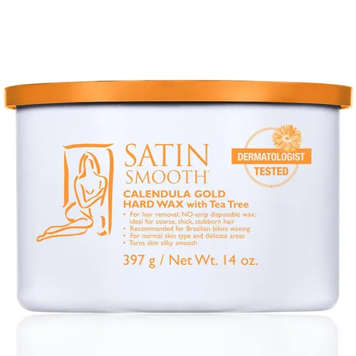 Miniatura 22 de Cera depilatoria en crema de lujo Satin Smooth - Cera suave para cara y cuerpo, depilación profesional para piel sensible, cabello grueso y rizado