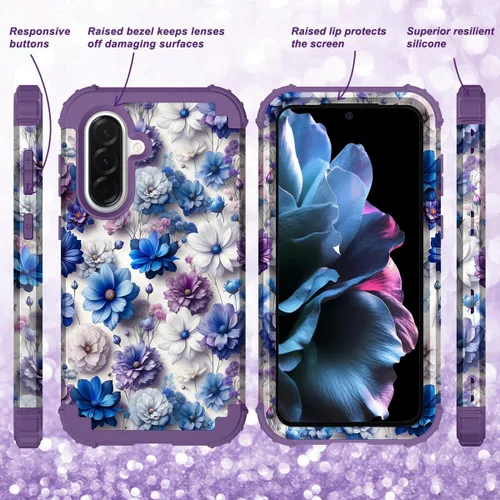 Miniatura 5 de Hocase Funda para Galaxy A37 5G, protección resistente a prueba de golpes, parachoques de goma de silicona suave+funda protectora híbrida