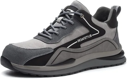 Zapatos de trabajo para hombre, con puntera de acero, zapatos de seguridad ligeros a prueba de pinchazos, zapatos de trabajo de seguridad para