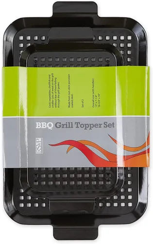 Miniatura 3 de RSVP International Bandeja de barbacoa de acero recubierto de porcelana, accesorios para asar al aire libre para cocinar pescado y verduras, apto