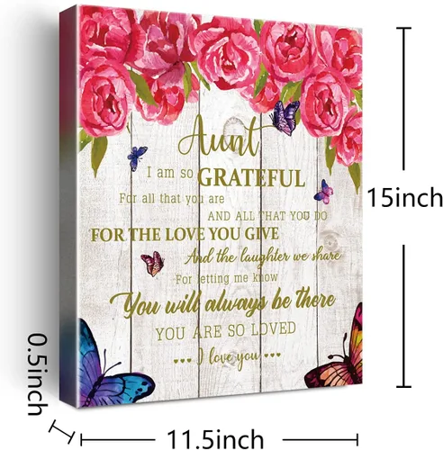 Miniatura 2 de Wailozco Póster decorativo para pared con texto en inglés «Aunt Aunt», pósteres enmarcados de poemas, regalos sentimentales para tías de sobrina