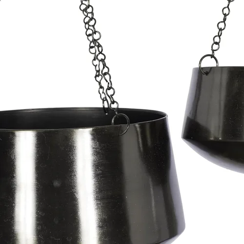 Miniatura 2 de Deco 79 Macetero de metal para interiores y exteriores, maceta colgante con cadena, juego de 2 colgadores de 5 pulgadas, 7 pulgadas de alto