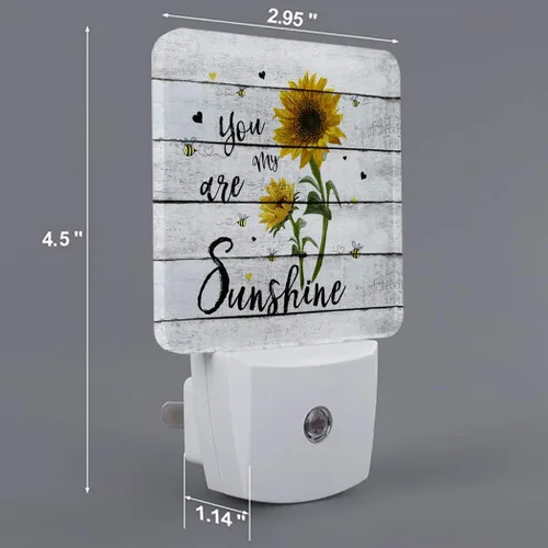 Miniatura 2 de Luz nocturna LED enchufable de girasol, luces nocturnas inteligentes con sensor de atardecer a amanecer, enchufe a la pared, luces nocturnas de bajo