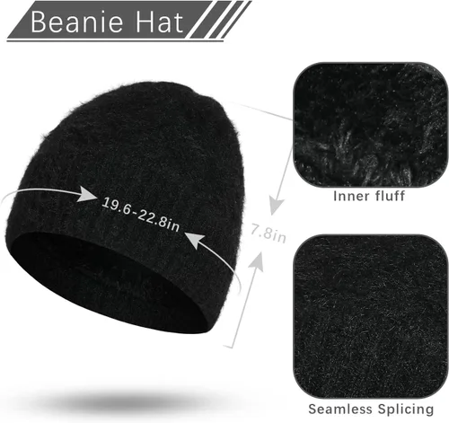Miniatura 3 de ecodudo Conjunto de bufanda y gorro de invierno para mujer, conjunto de guantes para pantalla táctil con pompón para mujer