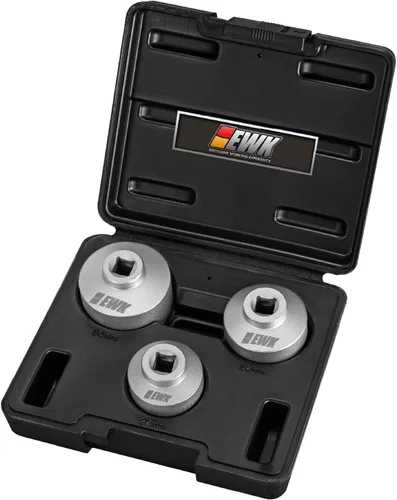Miniatura 6 de EWK Forjado 3 piezas 27, 32, 36mm Llave de filtro de aceite de perfil bajo, 3/8" herramienta de extracción de tapa de filtro de aceite para BMW Ford