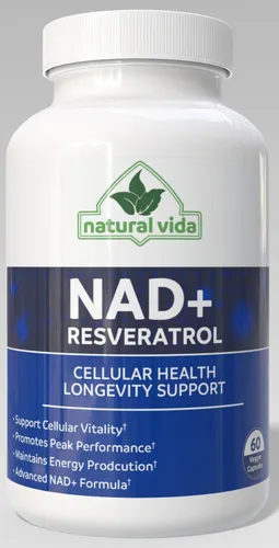 Suplemento NAD + Resveratrol - Además de reforzar la salud celular, la resistencia y el envejecimiento saludable fabricado en Estados Unidos