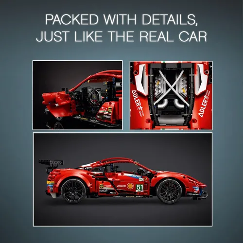 Miniatura 6 de LEGO Technic Ferrari 488 GTE "AF Corse #51" 42125 - Champion GT Series Sports Race Car, kit exclusivo de modelo coleccionable, juego