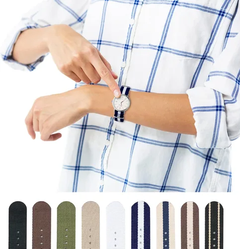 Miniatura 4 de Ritche - Correas de nailon balísticas militares de 16, 18, 20, 22 y 24 mm.Repuesto de nailon para hombres y mujeres (4 paquetes).