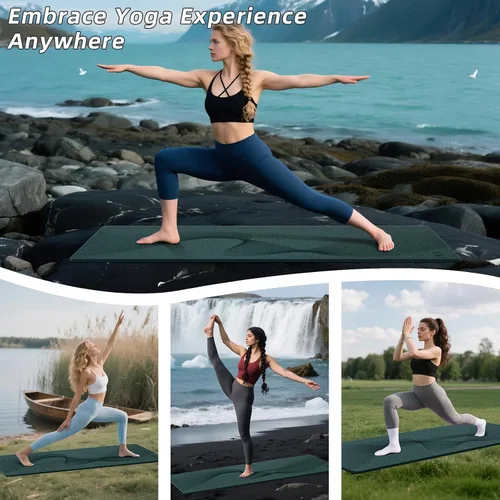 Miniatura 7 de ILILI Tapete de yoga, 72 x 25 x 0.3 pulgadas, antideslizante, tapete de ejercicio de elastómero termoplástico, resistente al desgarro, tapete