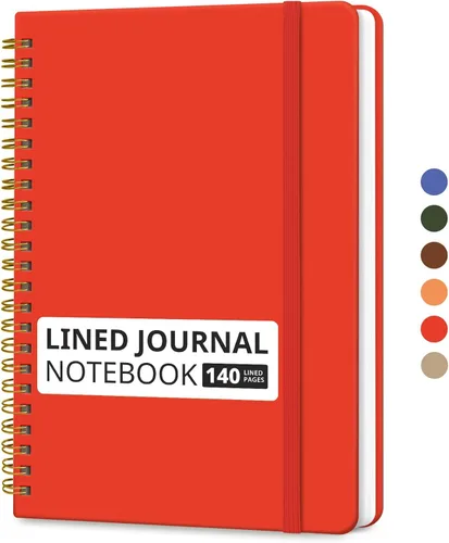Miniatura 37 de Cuaderno rayado en espiral para mujeres y hombres, 140 páginas, cuaderno de tapa dura con rayas universitarias para trabajo y toma de notas, diarios