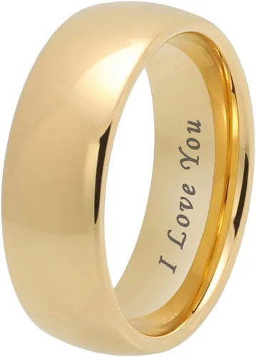 TUTISS Anillos de tungsteno dorados de 0.157in, 0.236in, 0.315in, 0.394in, anillos de boda para hombres y mujeres, anillos de compromiso abovedados