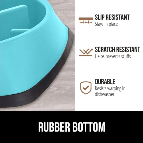 Miniatura 4 de GORILLA GRIP® Cuencos patentados de alimentación lenta sin BPA, juguete interactivo para perros y gatos, enriquecimiento de entrenamiento Turquesa