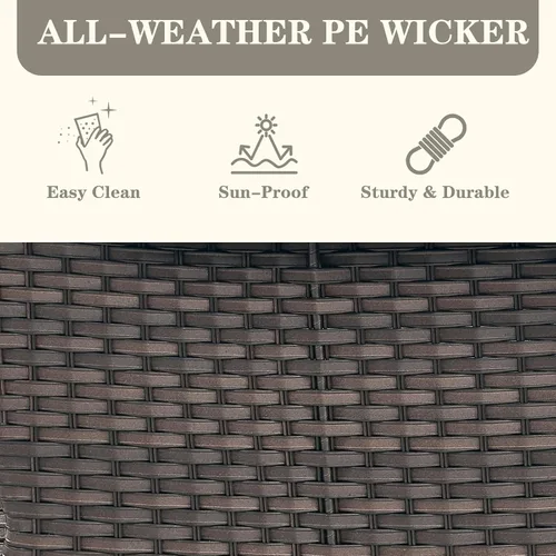 Miniatura 4 de Belord Mesa de centro al aire libre para patio, mesa de centro de ratán de 40 pulgadas con almacenamiento de 2 capas, mesa rectangular de mimbre