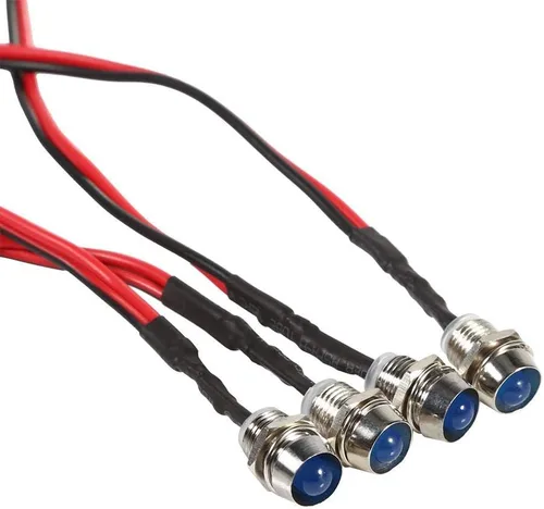 Keenso 12V 0.315 in LED Advertencia Luz Indicadora Lámpara Coche Van Barco Indicador Luz Dash Bombillas Direccional Lámpara (azul)