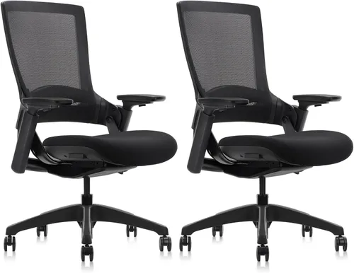 Miniatura 10 de CLATINA Silla de oficina ergonómica de tela con profundidad ajustable, altura del asiento, cabeza 2D, reposabrazos 3D y soporte lumbar, silla