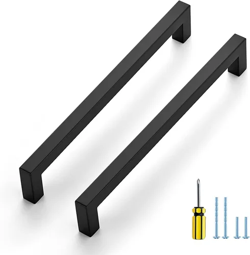 Miniatura 23 de Ravinte Paquete de 5 tiradores cuadrados de gabinete de 2-1/2 pulgadas, manijas negras para gabinetes de cocina, accesorios de cocina negros mate